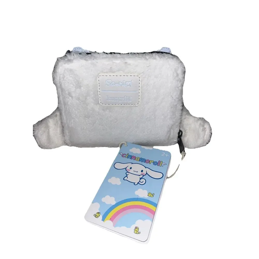 Loungefly Sanrio CINNAMOROLL Flower Crown Fuzzy Plush Zip Around Wallet NWT New - Picture 3 of 8